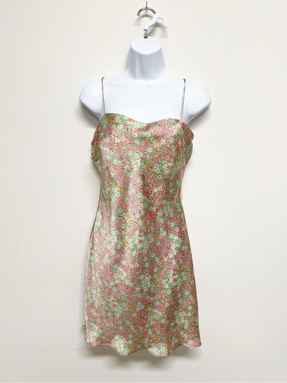 Dress Forum Los Angeles Womens Ditzy Floral Print Satin Mini Slip Dress Size M
